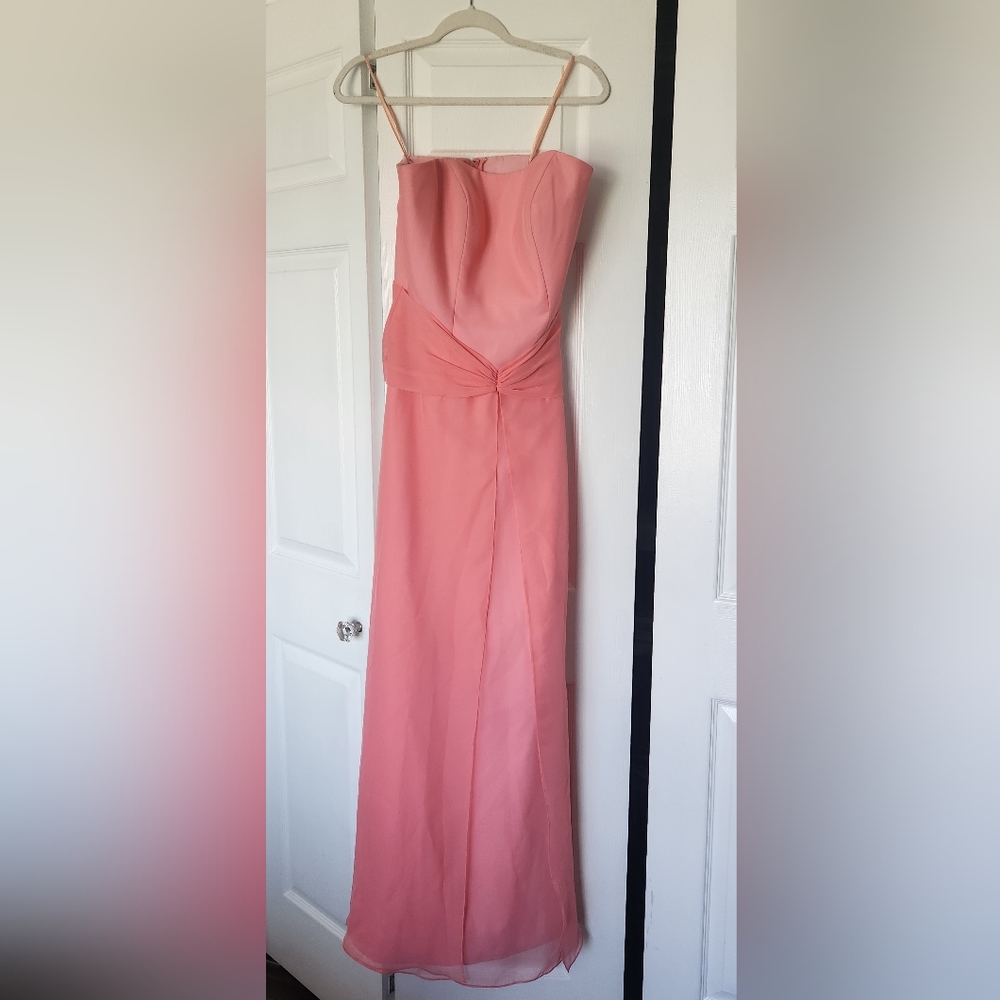 Mori Lee Strapless Coral Long Prom/ Formal Dress Sz 12